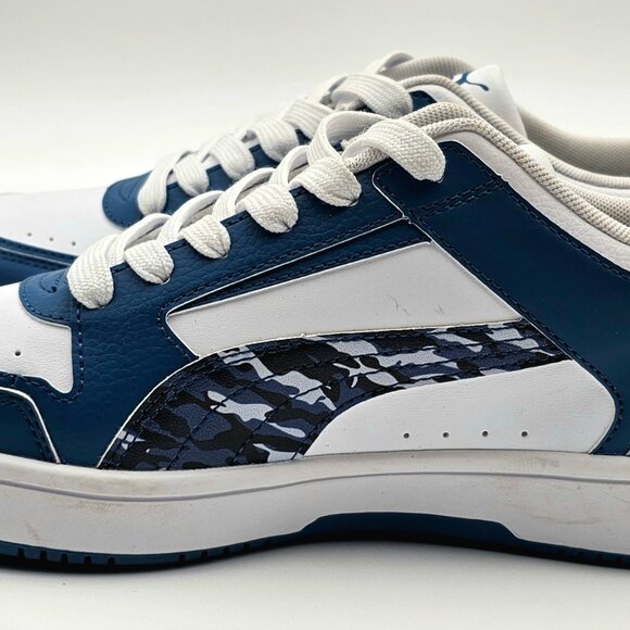 PUMA Rebound Joy Low Lake Blue Camo Leather US Size 9 390295-01 Sample Shoe - Picture 2 of 6